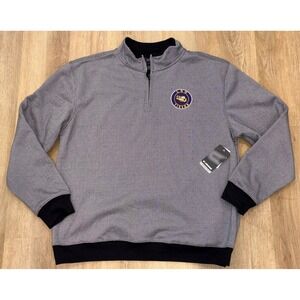 NWT Men's Colosseum LSU Tigers Mens 1/4 Zip Pullover Jacket - 2XL - Gray